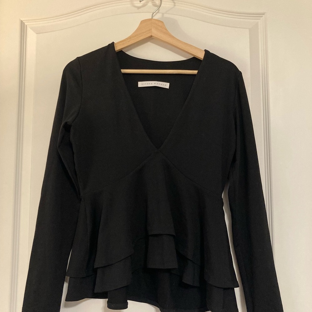 Susana Monaco Deep V Peplum top